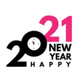 2021 text logo design happy new year label vector image vector image