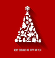 christmas tree made from various shapes vector image