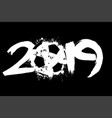abstract number 2019 and a soccer ball from blots vector image vector image