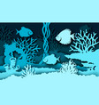 aquarium in paper art style vector image vector image