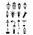 light bulb lamps icons set vector image