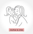 mother with child line art icon logo sign vector image