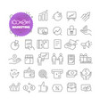 outline icon set pictogram marketing vector image