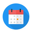 calendar flat circle icon vector image