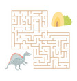 cute cartoon dinosaur maze game vector image vector image