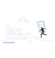 runner man using online mobile application vector image vector image