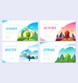 4 months of the year weather year brochure car vector image