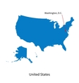 detailed map of united states and capital city vector image