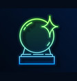 glowing neon line magic ball icon isolated on blue vector image