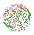 round shape filled with flowers leaves vector image vector image