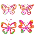 set butterflies with pattern vector image