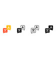 translator app icon logo translate language vector image vector image