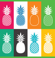 creative abstract pineapple icons vector image