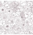 seamless pattern with drawing flowers vector image vector image