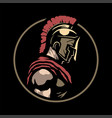 spartan warrior logo emblem on a dark background vector image vector image