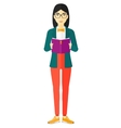 woman reading book vector image