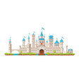 medieval fortress castle wall and king palace vector image
