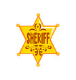 golden hexagonal sheriff star badge vector image vector image