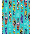 seamless pattern with bright surfboards vector image