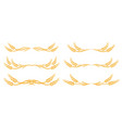 wheat spikes set icon with design elements vector image vector image