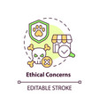 2d customizable ethical concerns line icon concept vector image vector image