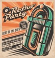 retro party invitation design template vector image vector image