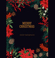 christmas postcard template with holiday wish vector image