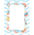 frame with seashells vector image