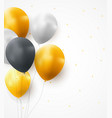glossy happy birthday balloons background vector image