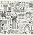 seamless pattern with sketches in vintage style vector image