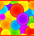 vibrant rainbow plastic circles seamless pattern vector image