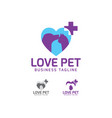 love pet or veterinary logo design vector image vector image