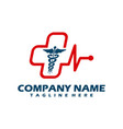 medical logo cross center vector image