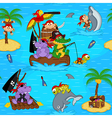 seamless pattern with animals pirates vector image