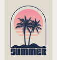 summer time emblem or logo label t-shirt vector image vector image