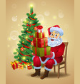 santa claus with gifts vector image