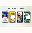back to school instagram stories template vector image
