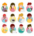 collection of flat design set portraits avatars vector image