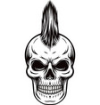 punk rock skull face vector image vector image