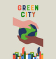 green city planet earth cartoon banner concept vector image vector image