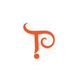 letter tp loop spiral design logo vector image