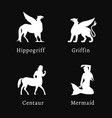 mythical creatures set vector image