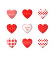 this is a set of red heart icons vector image