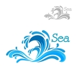 cartoon blue sea wave splash vector image vector image