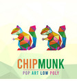 chipmunk animal pet pop art low poly line logo vector image