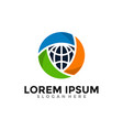 global protection logo template design vector image vector image