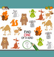 one of a kind game with animals vector image