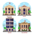 bank with dollar currency sign and skyscraper vector image