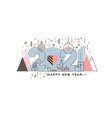 flat line design concept banner - happy new year vector image vector image