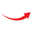 red arrow icon on white background flat style vector image